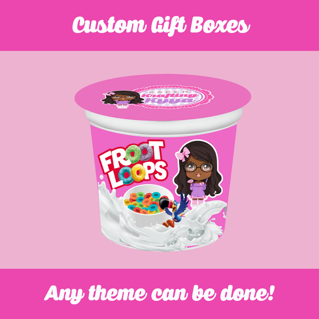 Custom Cereal Cups: Any theme and cereal type (12) Labels