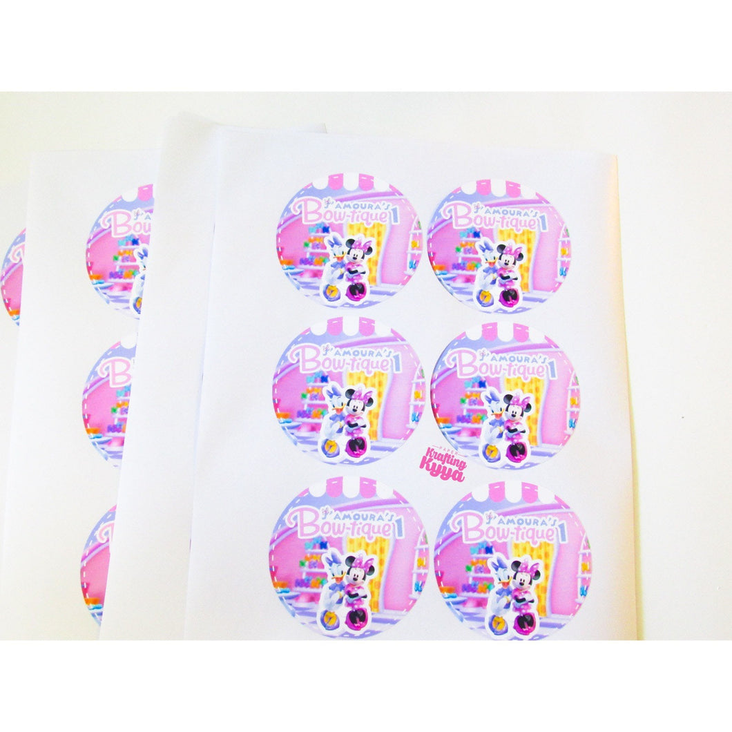 Mouse Bowtique 3 inch Custom Circle Stickers